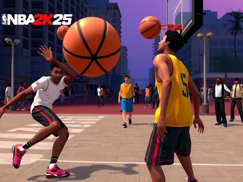 NBA 2K25 Global Hoops gameplay showing a streetball match in Mumbai